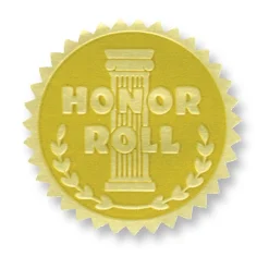 Sale Embossed Certificate Honor Roll Seals, Gold, 54/Pack (H-VA370) Awards & Certificates