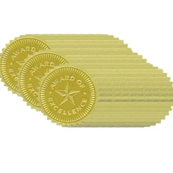 New Publishing Gold Foil Embossed, Award of Excellence, Certificate Seals, 54 Seals Per Pack, 3 Packs (H-VA373-3) Awards & Certificates
