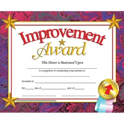 Clearance Publishing Improvement Award Certificate, 30 Per Pack, 3 Packs (H-VA688-3) Awards & Certificates