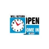Social Distance Signage<U.S. Stamp Headline® Reversible "OPEN/WILL RETURN" Business Sign with Clock, 7 1/2" x 9", 1 each