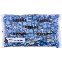 Chocolate<KISSES HERSHEY'S Dark Blue Foil Milk Chocolate Pieces, 66.7 oz., 400/Bag (HEC60194)