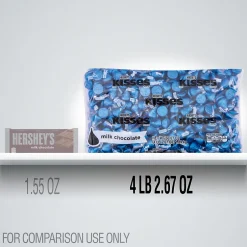 Chocolate<KISSES HERSHEY'S Dark Blue Foil Milk Chocolate Pieces, 66.7 oz., 400/Bag (HEC60194)