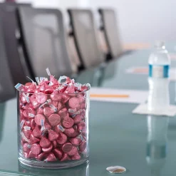 Chocolate<KISSES HERSHEY'S Pink Foil Milk Chocolate Pieces, 66.7 oz. (HEC33434)