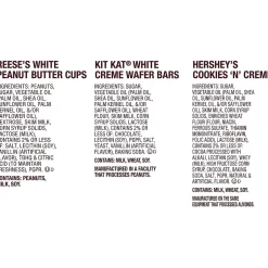 Chocolate<Hershey's Whie Crème Lovers Snack Size Reese's, & KiKat White Chocolate Candy Bar, 31.6 oz. (246-00353)