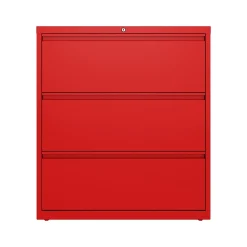 HL10000 Series 3-Drawer Lateral File Cabinet, Locking, Letter/Legal, Lava Red, 36" (24252) File Cabinets