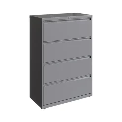 Clearance HL10000 Series 4-Drawer Lateral File Cabinet, Locking, Letter/Legal, Arctic Silver, 36" (23746) File Cabinets