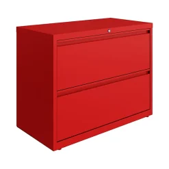 Best HL10000 Series 2-Drawer Lateral File Cabinet, Locking, Letter/Legal, Lava Red, 36" (24249) File Cabinets