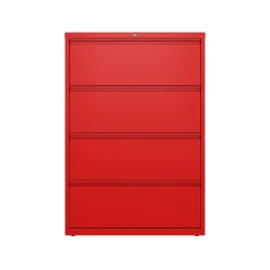 Clearance HL10000 Series 4-Drawer Lateral File Cabinet, Locking, Letter/Legal, Lava Red, 36" (24255) File Cabinets