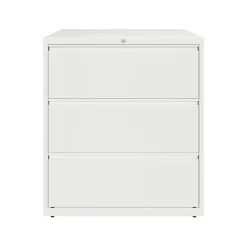 Online HL10000 Series 3-Drawer Lateral File Cabinet, Locking, Letter/Legal, White, 36" (23701) File Cabinets