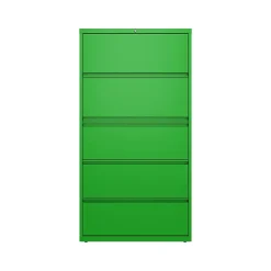 Online HL10000 Series 5-Drawer Lateral File Cabinet, Locking, Letter/Legal, Screaming Green, 36" (24259) File Cabinets