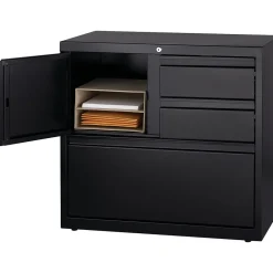 Clearance HL8000 Series 3-Drawer Lateral File Cabinet, Locking, Letter/Legal, Black, 30