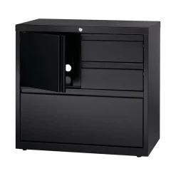 Clearance HL8000 Series 3-Drawer Lateral File Cabinet, Locking, Letter/Legal, Black, 30
