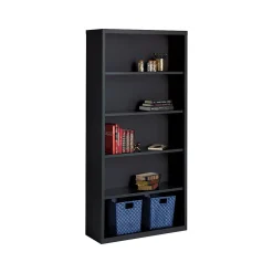 Hot HL8000 Series 72"H 5-Shelf Bookcase with Adjustable Shelves, Black Steel (21996) Bookcases
