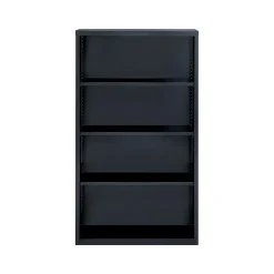 Clearance HL8000 Series 60"H 4-Shelf Bookcase with Adjustable Shelves, Black Steel (21993) Bookcases