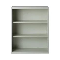 Best HL8000 Series 42"H 3-Shelf Bookcase with Adjustable Shelves, Light Gray Steel (21991) Bookcases