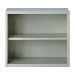 Outlet HL8000 Series 30"H 2-Shelf Bookcase with Adjustable Shelf, Light Gray Steel (21988) Bookcases