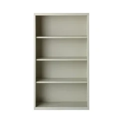 Best HL8000 Series 60"H 4-Shelf Bookcase with Adjustable Shelves, Light Gray Steel (21994) Bookcases