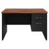 Discount 48"W Single-Pedestal Desk, Black/Walnut (20539) Computer Desks