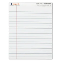 HiTouch Notepad, 8.5" x 11.75", Wide Ruled, White, 50 Sheets/Pad, 12 Pads (SPZMYOPW2011) Clearance