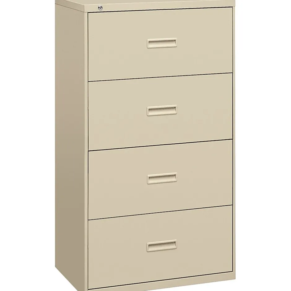4 Drawers Lateral File Cabinet, Letter/Legal, Putty, 36"W (BSX484LL) File Cabinets