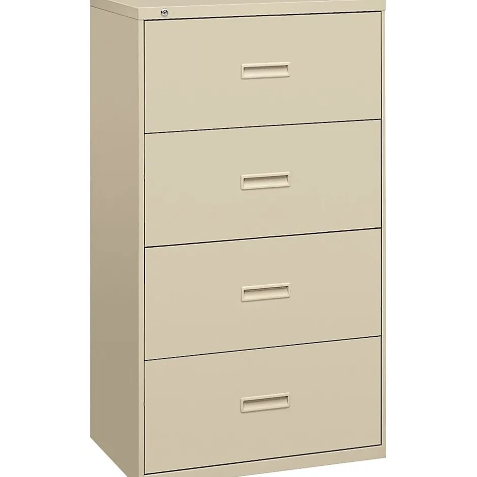 4 Drawers Lateral File Cabinet, Letter/Legal, Putty, 36"W (BSX484LL) File Cabinets