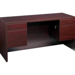 Clearance 10500 Series Credenza with Kneespace, 2 Box/1 File Drawer, 60"W, Mahogany Finish Office Desks
