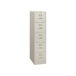 Best 310 Series 5-Drawer Vertical File Cabinet, Locking, Letter, Gray, 26.5"D (PHS-84) File Cabinets