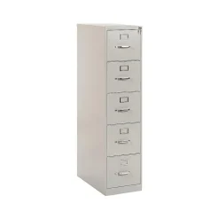 Best 310 Series 5-Drawer Vertical File Cabinet, Locking, Letter, Gray, 26.5"D (PHS-84) File Cabinets
