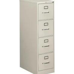 Best 510 Series 4-Drawer Vertical File Cabinet, Letter Size, Lockable, 51.97"H x 15"W x 25"D, Light Gray (H514.P.Q) File Cabinets