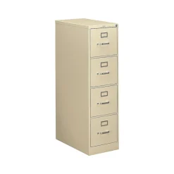 Outlet 310 Series 4-Drawer Vertical File Cabinet, Letter Size, Lockable, 52"H x 15"W x 26.5"D, Putty (314PL) File Cabinets