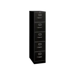 Hot 310 Series 5-Drawer Vertical File Cabinet, Letter Size, Lockable, 60"H x 15"W x 26.5"D, (315PP) File Cabinets