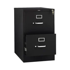 New 310 Series 2-Drawer Vertical File Cabinet, Legal Size, Lockable, 29"H x 18.25"W x 26.5"D, Black (312CPP) File Cabinets