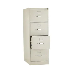 310 Series 4-Drawer Vertical File Cabinet, Legal Size, Lockable, 52"H x 18.25"W x 26.5"D, Putty (314CPL) File Cabinets
