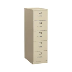 Outlet 310 Series 5-Drawer Vertical File Cabinet, Legal Size, Lockable, 60"H x 18.25"W x 26.5"D, Putty (315CPL) File Cabinets