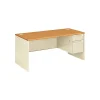 Outlet 38000 Series "L" Workstation Right Pedestal Desk, Harvest Oak/Putty (38291RCL) Computer Desks