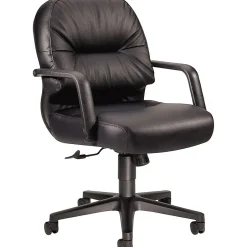 Best 2090 Series Leather Executive Mid-Back Chair, Black (H2092SR11T) Office Chairs