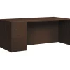 10500 Series Left Pedestal Desk, 2 Box/1 File Drawer, 72"W, Mocha Finish Computer Desks