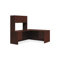 Outlet 10500 Series L-Workstation, Stack-On Storage, 66"W x 78"D, Mahogany Finish (105LRH6630N) Office Desks