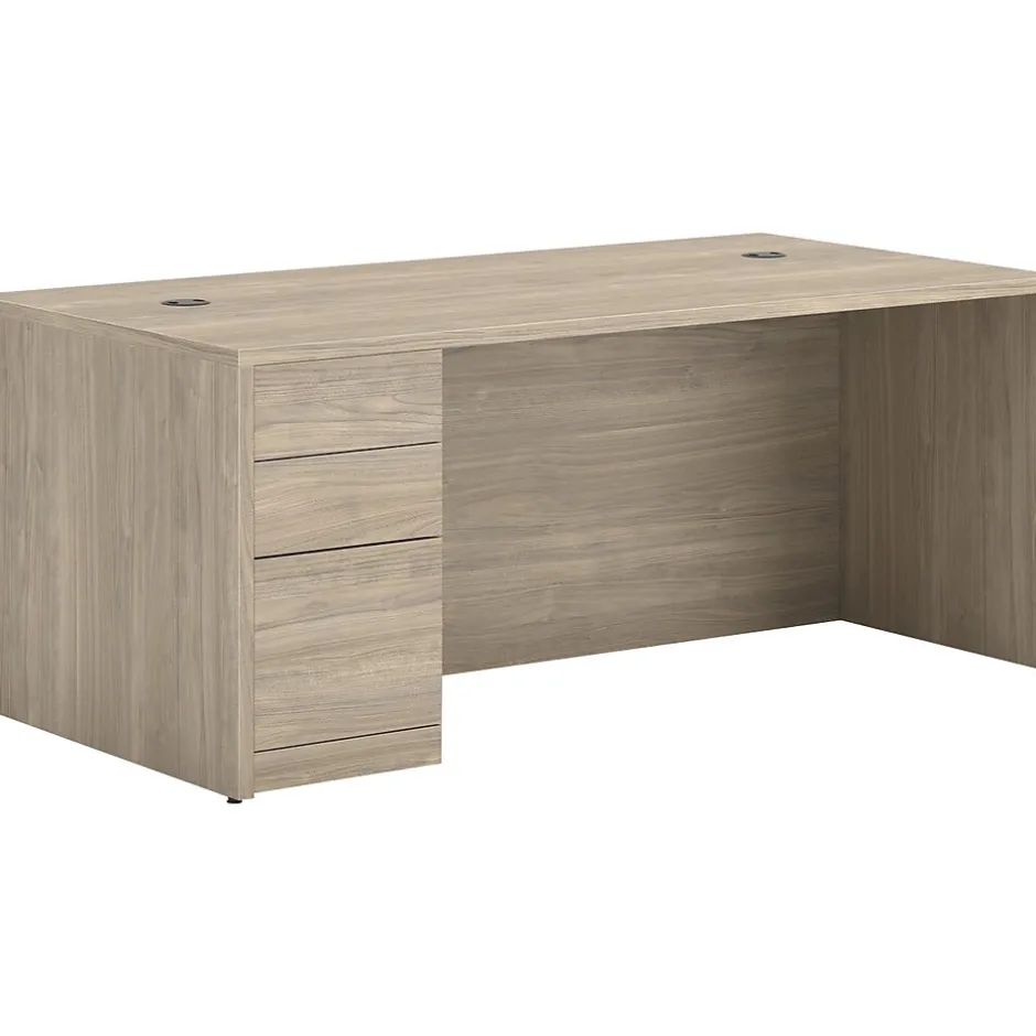 Outlet 10500 Series 72"W Left Pedestal Desk, Kingswood Walnut (H105896L.LKI1LKI1) Computer Desks