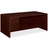 Best 10500 Series 72"W Left Pedestal Desk, Mahogany (H10586LNN) Computer Desks