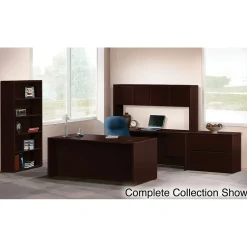 Best 10500 Series 72"W Left Pedestal Desk, Mahogany (H10586LNN) Computer Desks