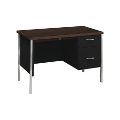 Outlet 34000 Series 45"W Right Pedestal Desk, Mocha/Black (H34002R) Computer Desks
