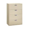 Brigade 600 Series 4-Drawer Lateral File Cabinet, Locking, Letter/Legal, Putty/Beige, 36"W (684LL) File Cabinets