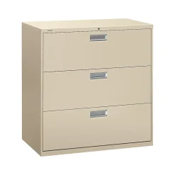 Best Brigade 600 Series 3-Drawer Lateral File Cabinet, Locking, Letter/Legal, Putty/Beige, 42"W (H693.L.L) File Cabinets