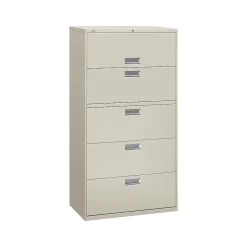 Sale Brigade 600 Series 5-Drawer Lateral File Cabinet, Locking, Letter/Legal, Gray, 36"W (H685.L.Q) File Cabinets