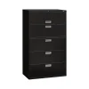 Outlet Brigade 600 Series 5-Drawer Lateral File Cabinet, Locking, Letter/Legal, Black, 42"W (695LP) File Cabinets
