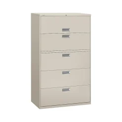 Sale Brigade 600 Series 5-Drawer Lateral File Cabinet, Locking, Letter/Legal, Gray, 42"W (H695.L.Q) File Cabinets
