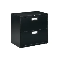 Hot Brigade 600 Series 2-Drawer Lateral File Cabinet, Locking, Letter/Legal, Black, 30