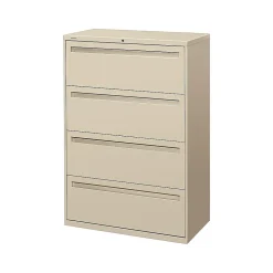 Sale Brigade 700 Series 4-Drawer Lateral File Cabinet, Locking, Putty/Beige, Letter/Legal, 36"W (H784.L.L) File Cabinets