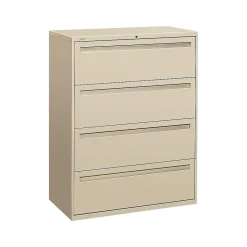 Brigade 700 Series 4-Drawer Lateral File Cabinet, Locking, Letter/Legal, Putty, 42"W (H794.L.L) File Cabinets